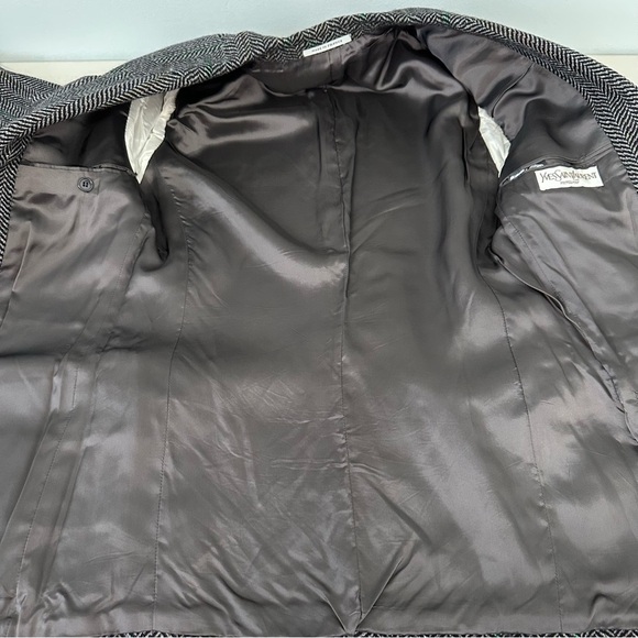 Yves Saint Laurent Herringbone Blazer Wool Size M - Picture 7 of 16